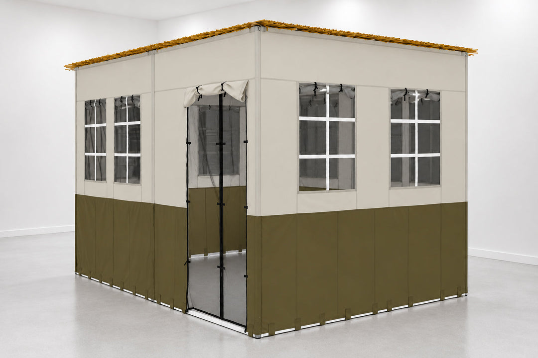 Emerald Sukkah - green and beige